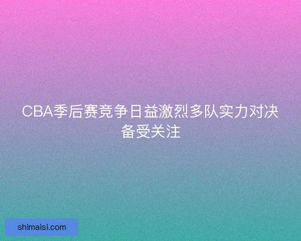 CBA季后赛竞争日益激烈多队实力对决备受关注